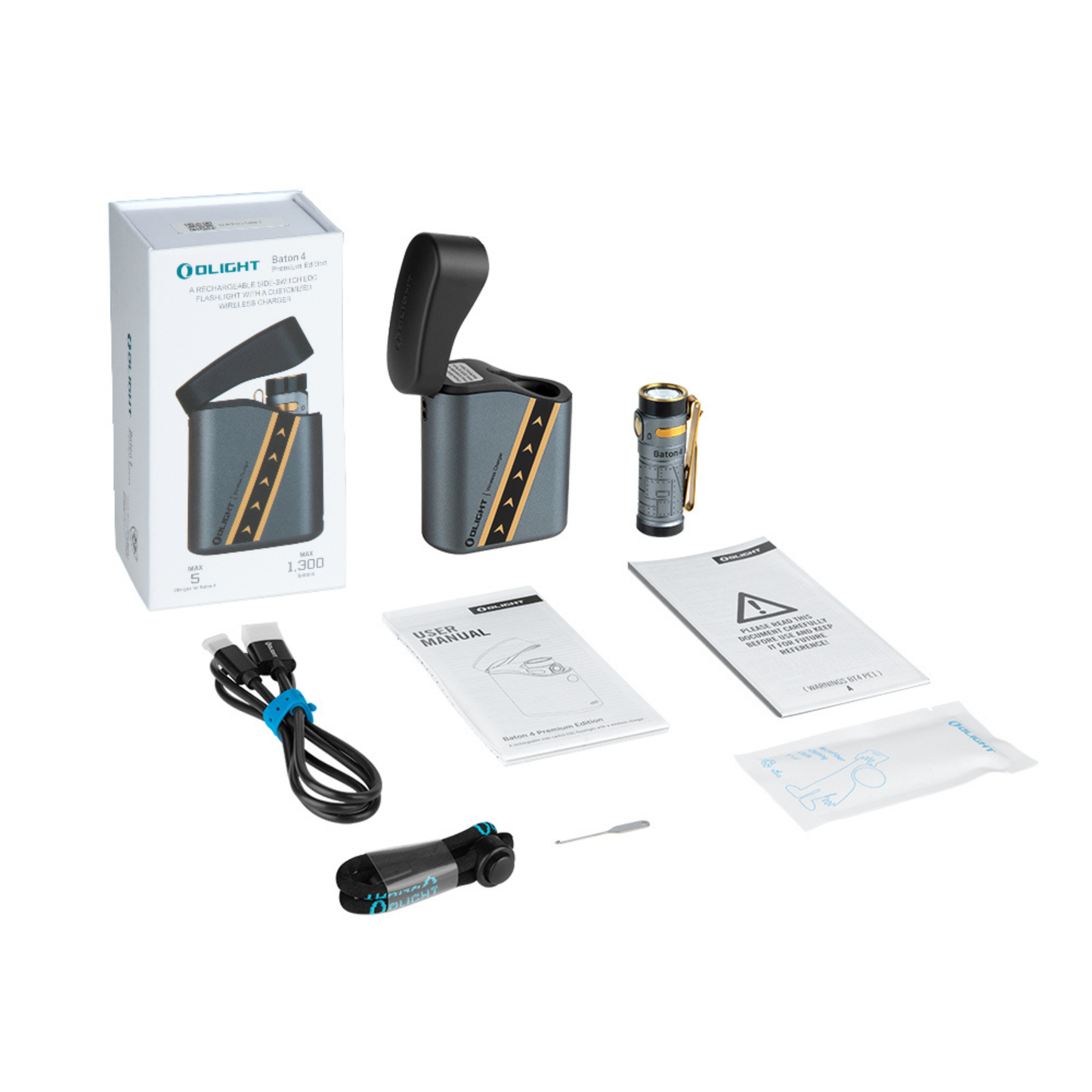 
                  
                    Olight Baton 4 Premium Edition Rechargeable EDC Torch With Wireless Charging Case
                  
                