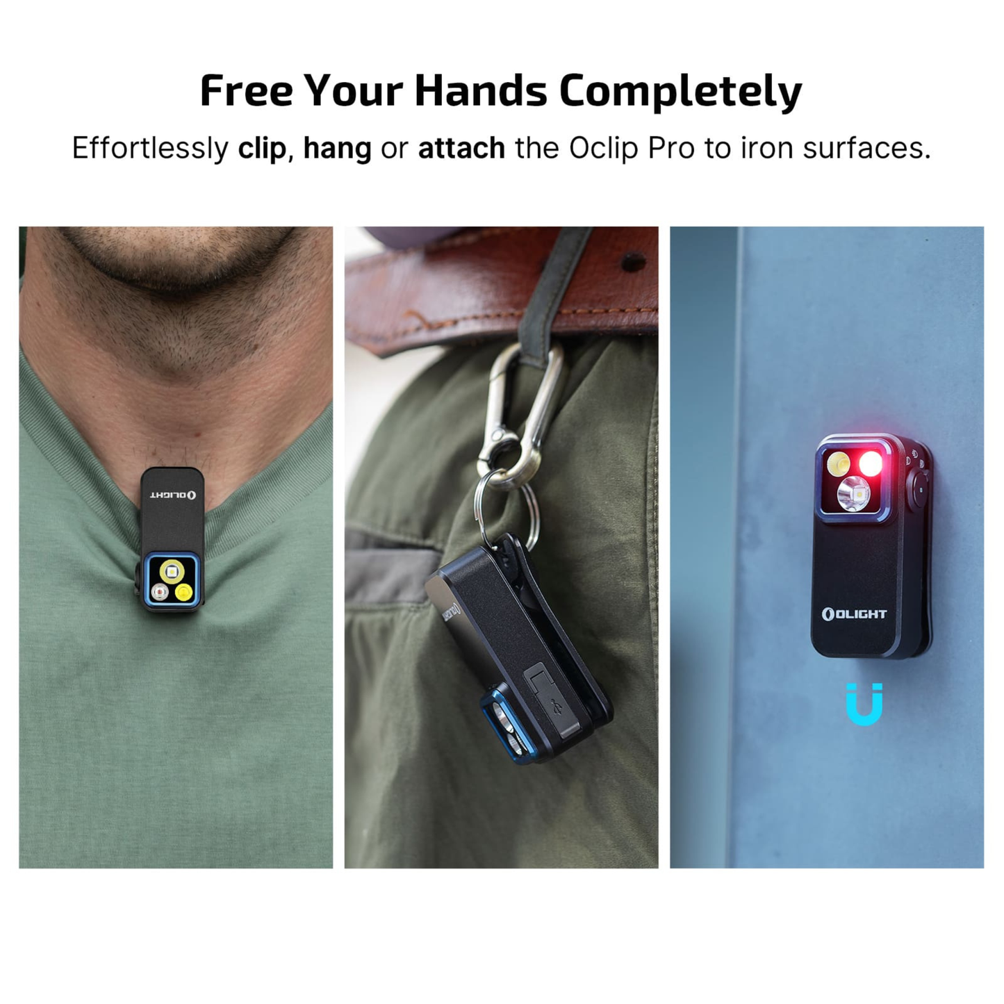 
                  
                    Olight Oclip Pro Compact LED Clip Light with Floodlight & Spotlight & Red light
                  
                