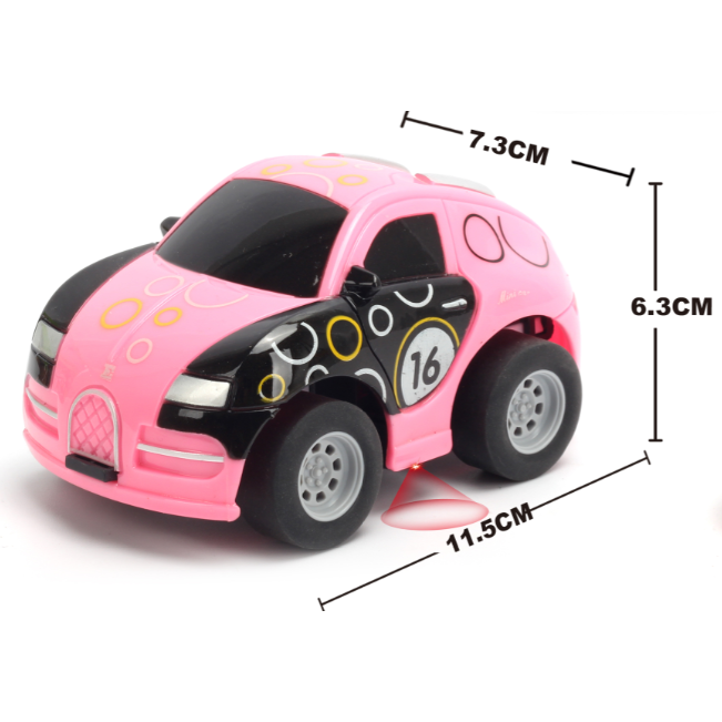 1:43 Q version Bugatti graffito car Pink Body, (Requires AA