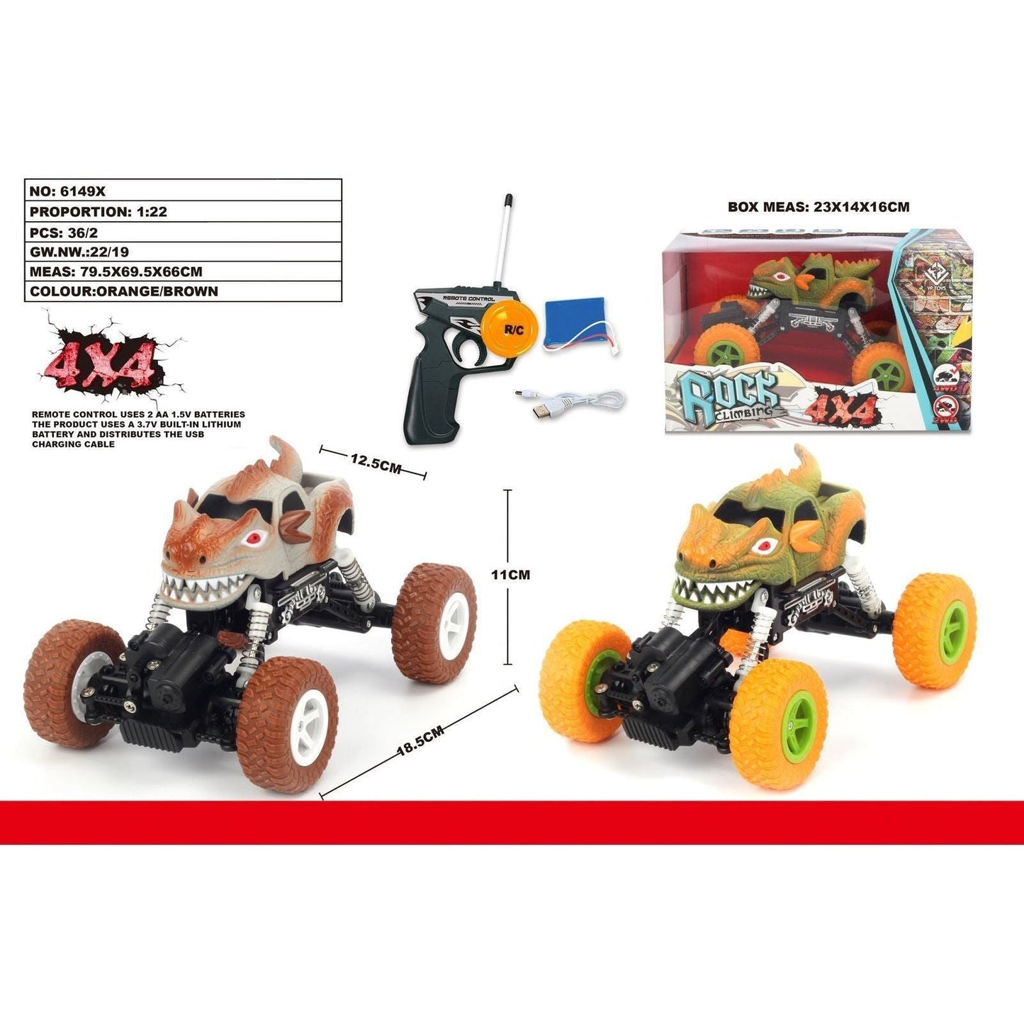 1:22 4WD graffito Monster Cartoon climber