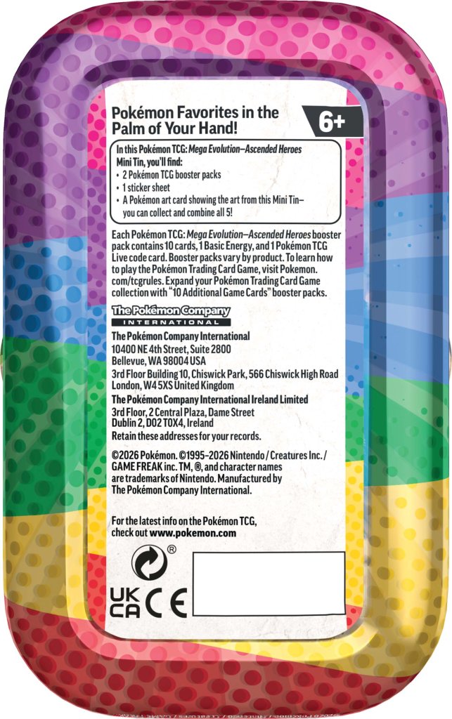 
                  
                    Pokémon TCG: Mega Evolution— Ascended Heroes Mini Tin
                  
                