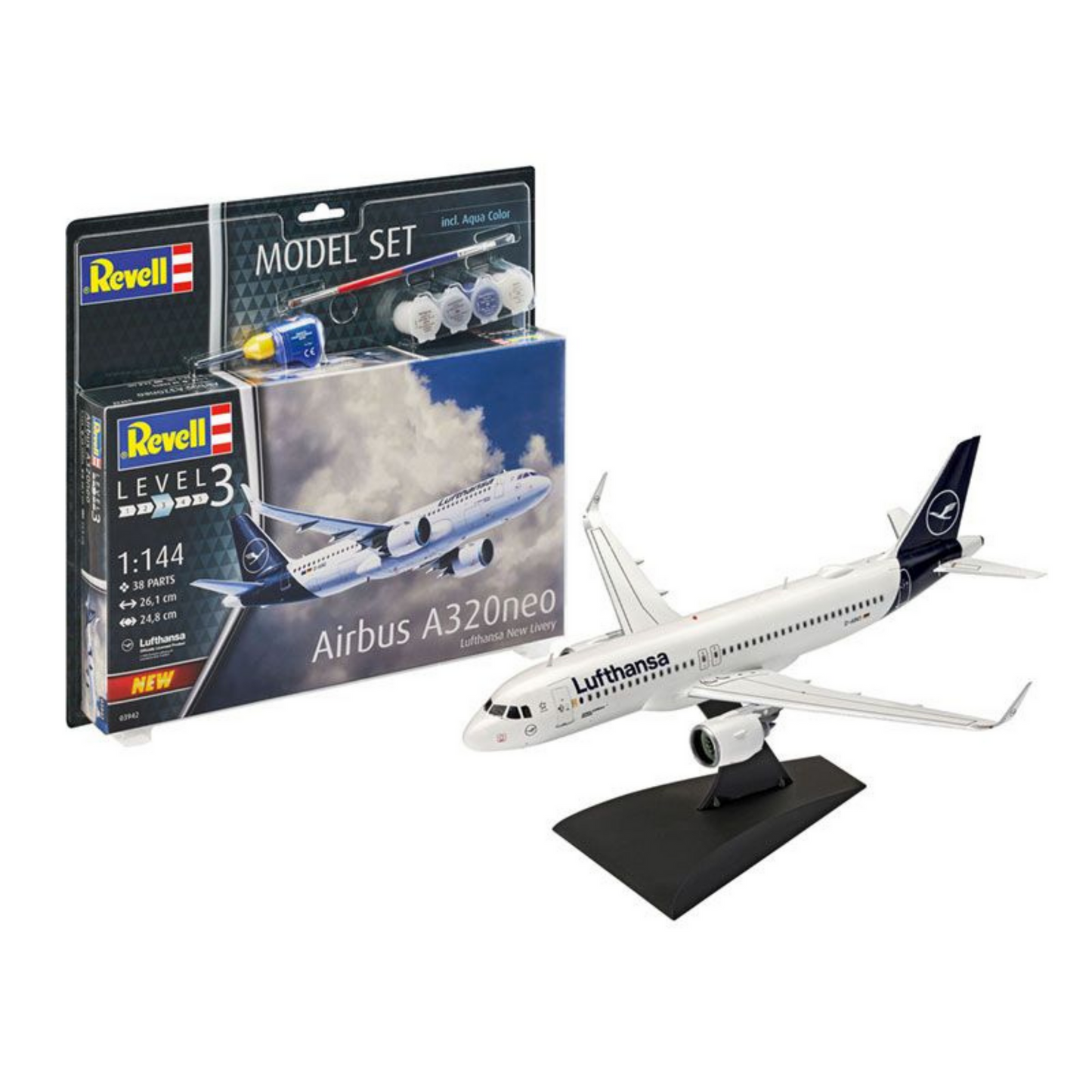 REVELL A340-300 "LUFTHANSA" NEW LIVERY MODEL KIT + PAINT