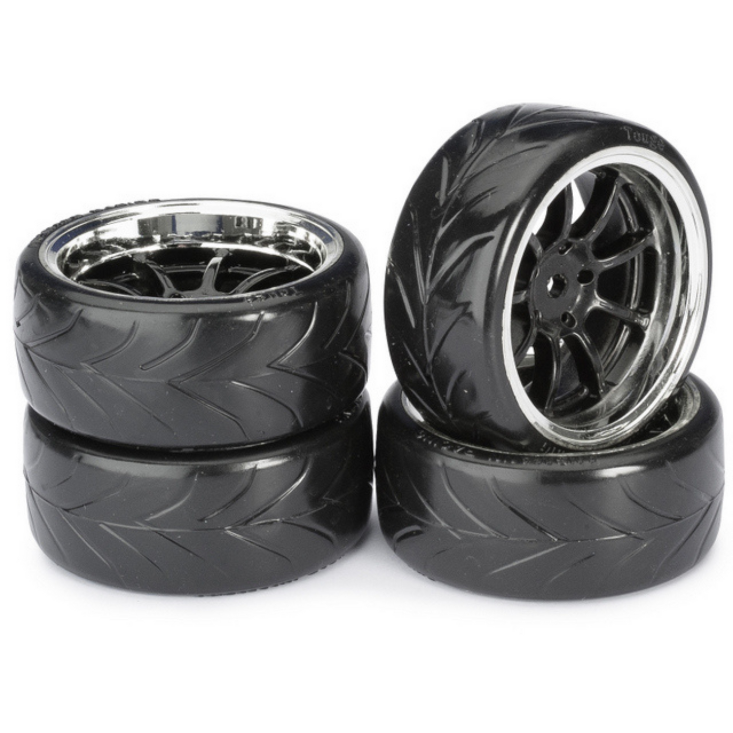 Absima Drift Wheel Set Drift LP " 9 Spoke / Profile A" black/chrome 1:10 (4 pcs)