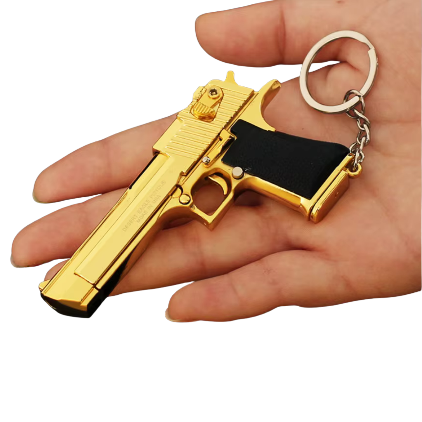 
                  
                    Mini Desert Eagle Keychain – Functional Slide with Imitation Round
                  
                