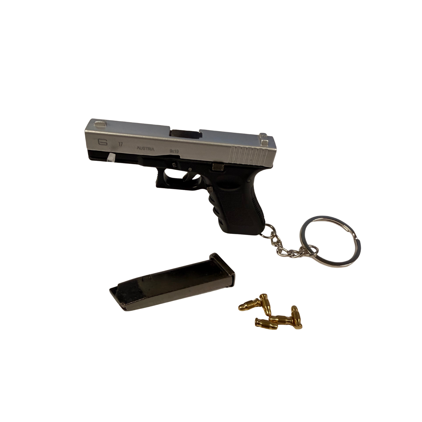 
                  
                    Mini G17 Keychain – Slide Action with Imitation Round
                  
                