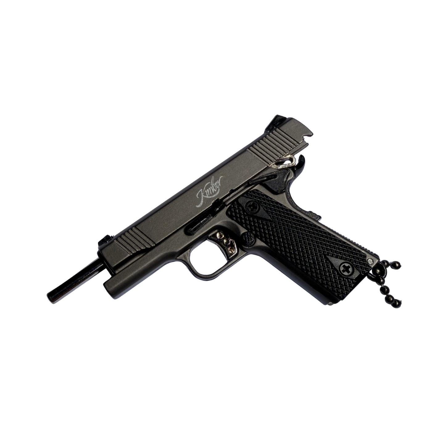 
                  
                    Mini 1911 Kimber Keychain – Slide Action with Imitation Round
                  
                
