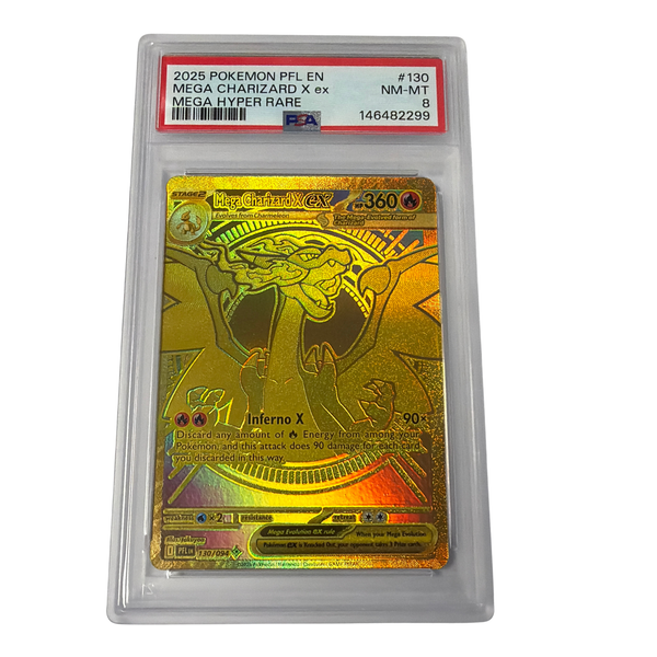 PSA Graded 8 Near Mint -2025 -Mega Charizard X ex Mega Hyper Rare ProHobbies PSA Graded 8 Near Mint -2025 -Mega Charizard X ex Mega Hyper Rare ProHobbies