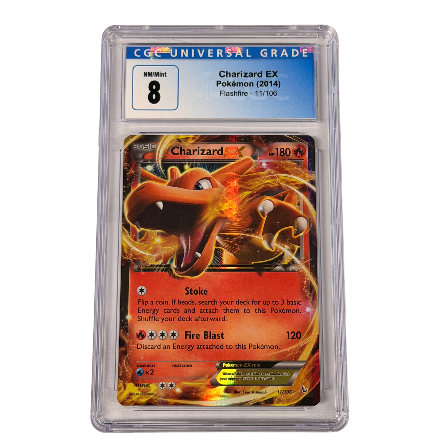 
                  
                    CGC Graded 8 Near Mint -2014 -Charizard EX
                  
                