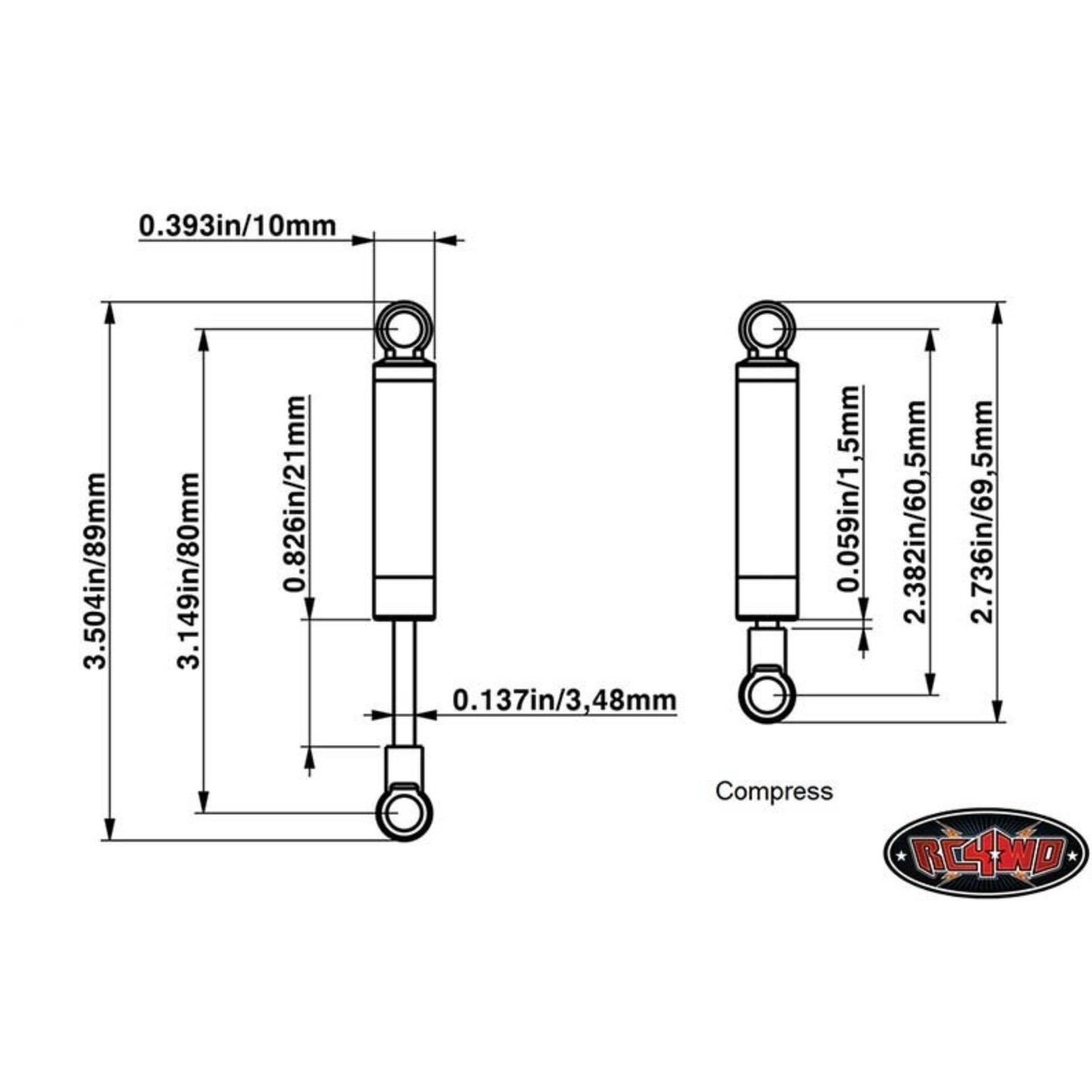 
                  
                    RC4WD Superlift Superide 80mm Scale Shock Absorbers
                  
                