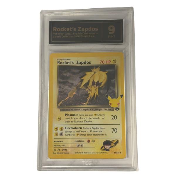 TCG Graded Pokemon Rocket's Zapdos Mint 9