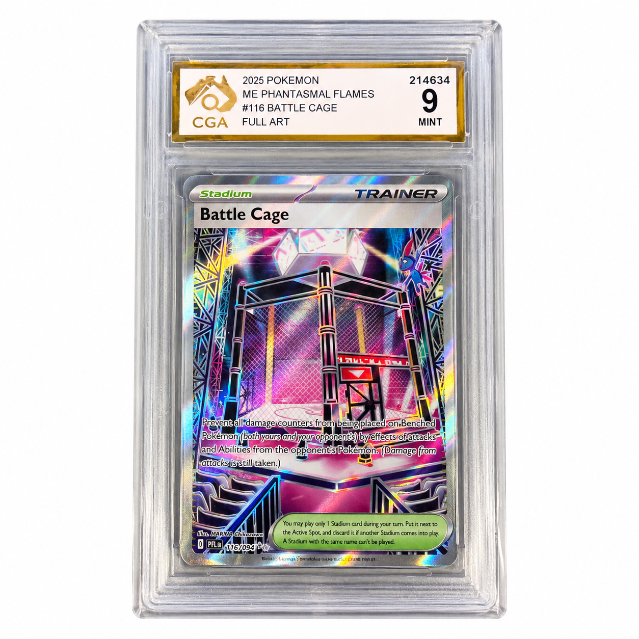 CGA 9 Mint Battle Cage 116/094 Full Art — Pokémon ME Phantasmal Flames 2025