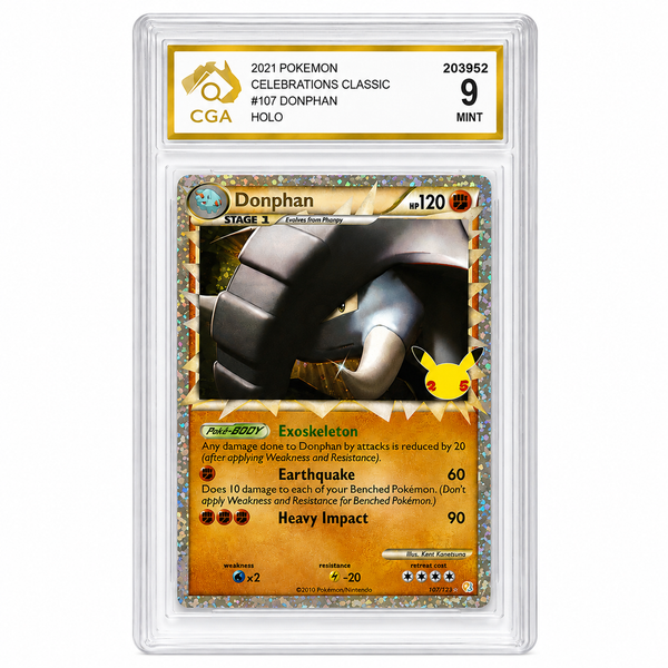 Pokémon Donphan #107/123 Holo – Celebrations Classic Collection – CGA 9 Mint