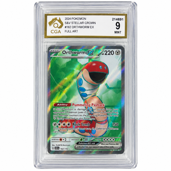 Pokémon Orthworm ex #162/142 Stellar Crown 2024 Full Art CGA 9 MINT