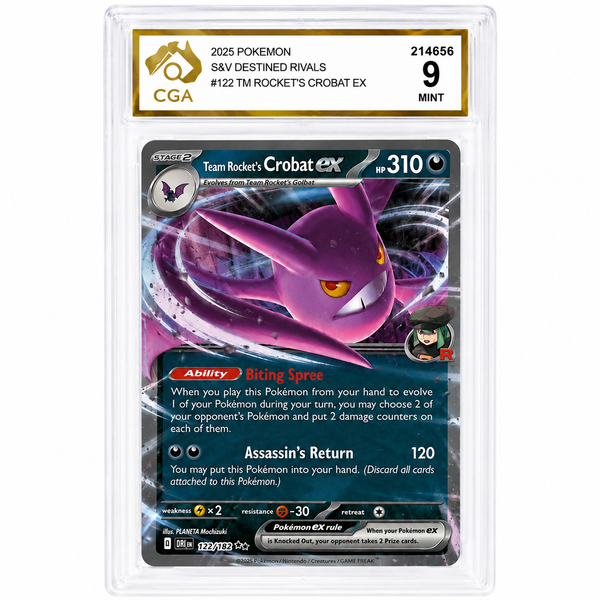 Pokémon Team Rocket’s Crobat ex #122/182 – Destined Rivals – CGA 9 Mint