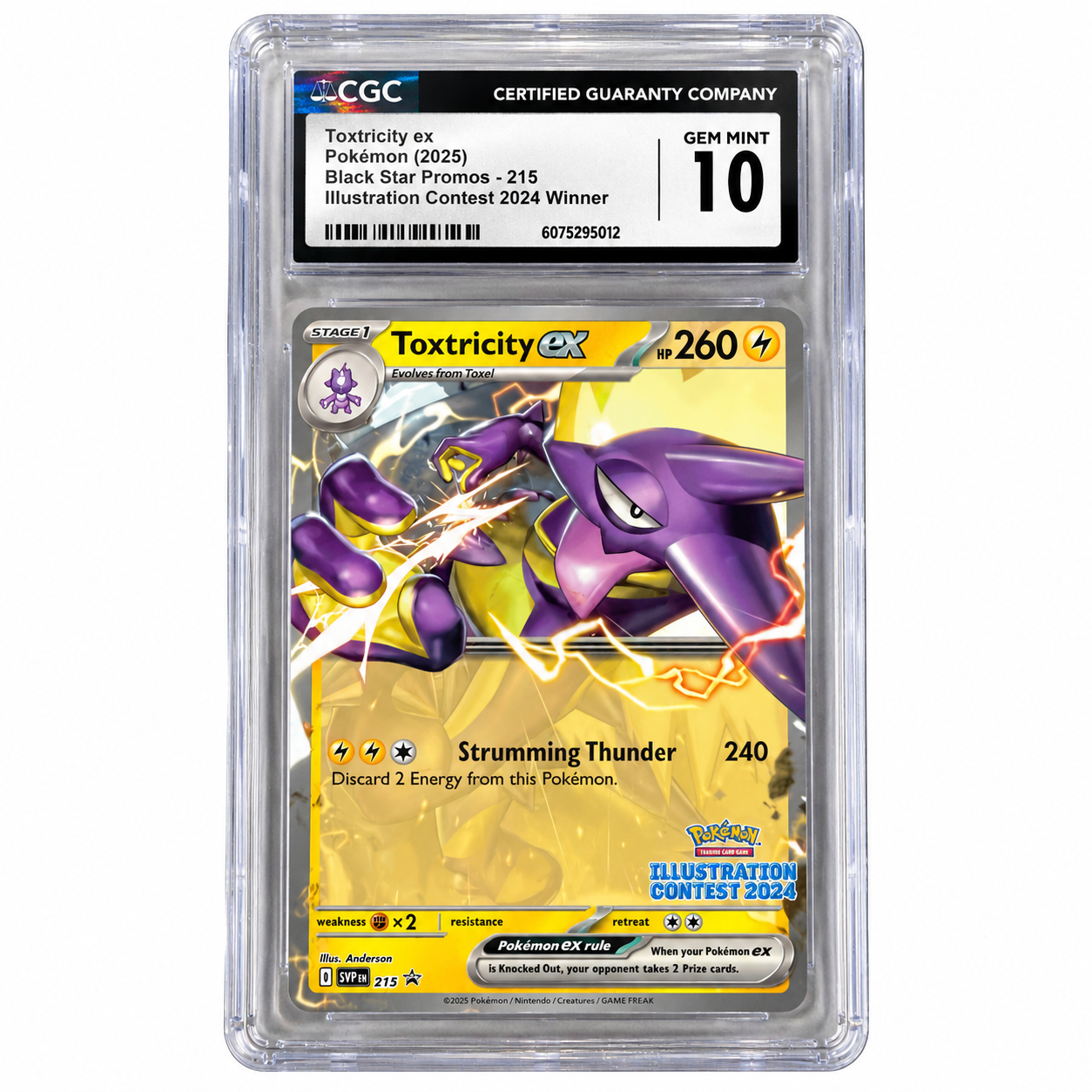 CGC 10 Toxtricity ex 215 Black Star Promo Illustration Contest 2024 Winner Pokémon Card