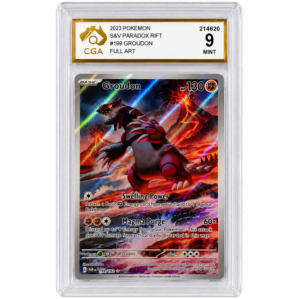 Pokémon Groudon #199/182 Illustration Rare – Paradox Rift – CGA 9 Mint