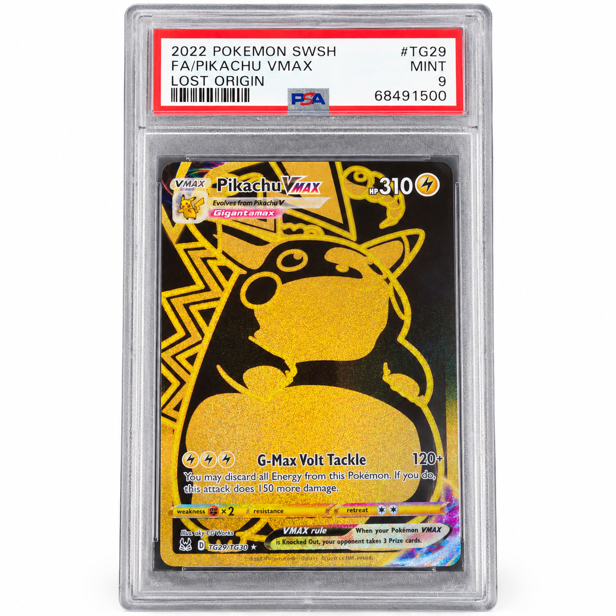 PSA 9 Pikachu VMAX TG29/TG30 Lost Origin Trainer Gallery 2022 Pokémon Card