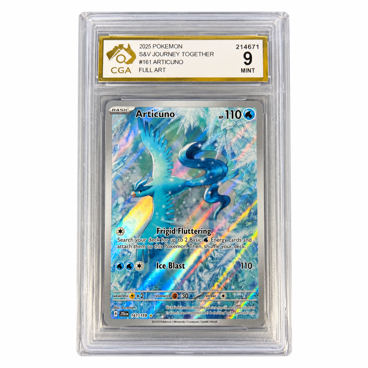 CGA 9 Mint Articuno 161/159 Full Art — Pokémon S&V Journey Together 2025