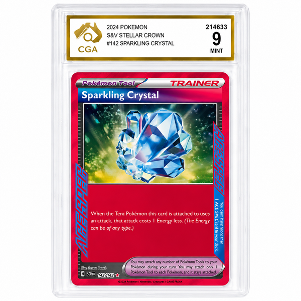 Pokémon Sparkling Crystal #142/142 ACE SPEC Rare – Stellar Crown – CGA 9 Mint
