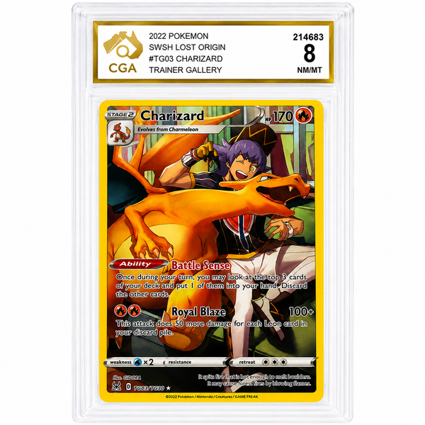 Pokémon Charizard TG03/TG30 Trainer Gallery – Lost Origin – CGA 8 NM/MT