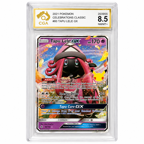 Pokémon Tapu Lele GX #60/145 – Celebrations Classic Collection – CGA 8.5 NM/MT+