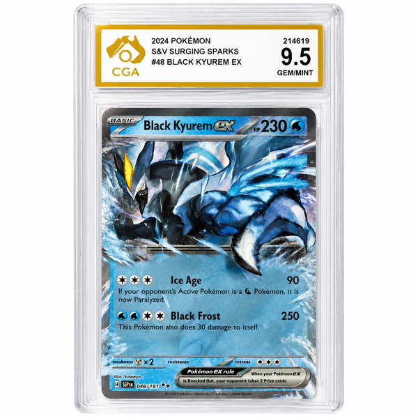 Pokémon Black Kyurem ex #048/191 – Surging Sparks – CGA 9.5 Gem Mint