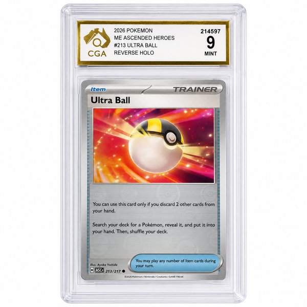 Pokémon Ultra Ball #213/217 Reverse Holo – Ascended Heroes – CGA 9 Mint