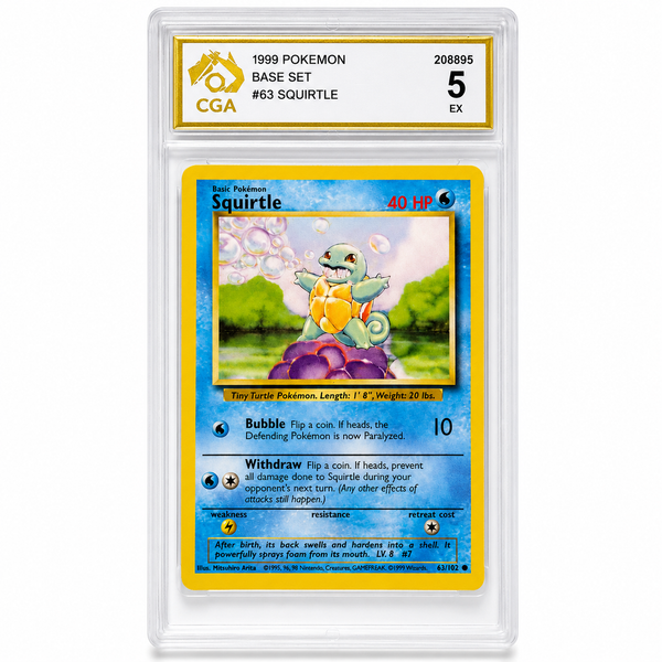Pokémon Squirtle #63/102 Base Set Unlimited – CGA 5 EX