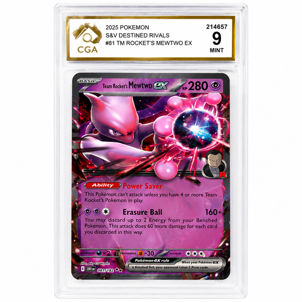 Pokémon Team Rocket’s Mewtwo ex #081/182 – Destined Rivals – CGA 9 Mint