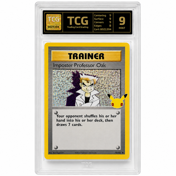 Pokémon Imposter Professor Oak #73/102 Holo – Celebrations Classic Collection – TCG 9 Mint