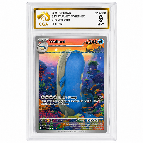 2025 Pokémon Wailord #162/159 Journey Together Illustration Rare CGA 9 MINT