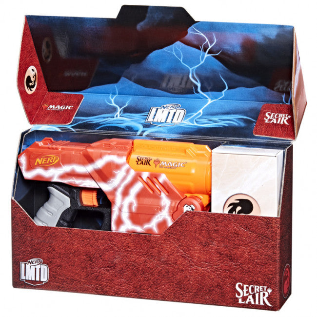 Nerf X Magic: The Gathering Secret Lair Blaster (+2 Exclusive MTG Lightning Bolt Cards)