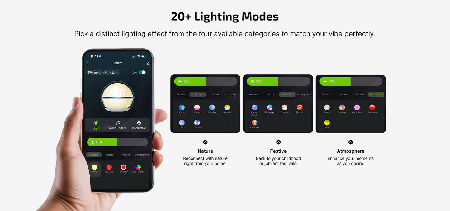 
                  
                    Olight sphere C smart light bulb 360-degree ambient light with USB-C charging port
                  
                