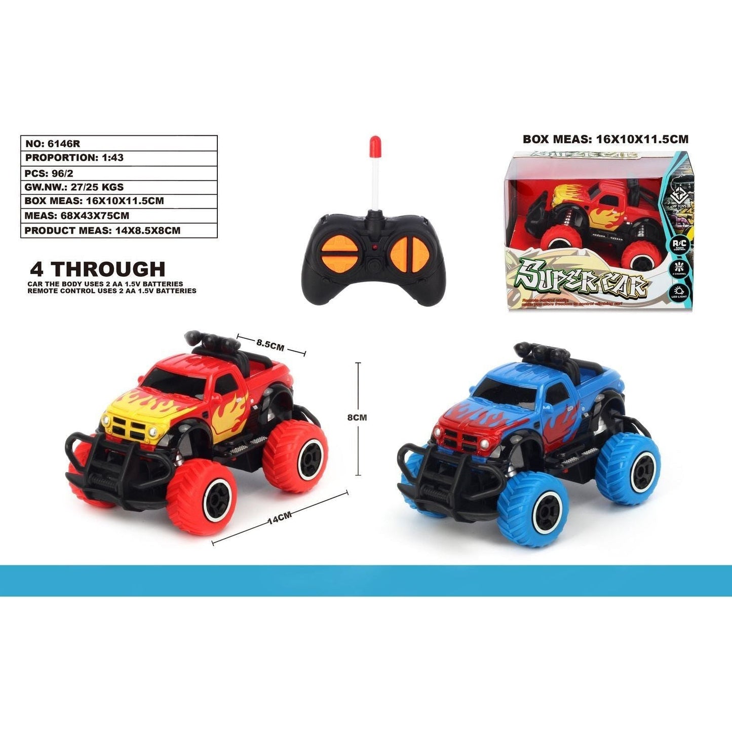 TORNADO RC 1:43 4 CHANNEL RC CAR RTR BLUE